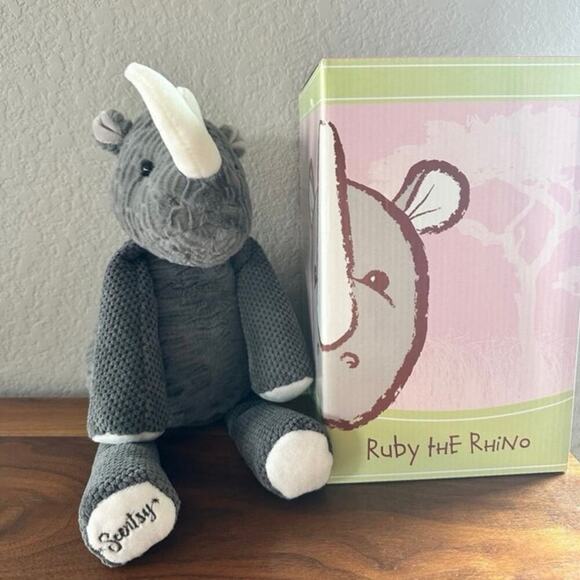NIB Scentsy Buddy Ruby the Rhino Plush Gray White Horn ~ No scent pack 16" - Picture 1 of 1